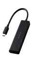 エレコム USBハブ 4-in-1 USB-C接続 USB-A×3 USB-C×1 充電 PD100W対応 高速データ転送 ブラック U3HC-H040PBK