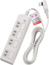 エルパ (ELPA) 耐雷フラットスイッチ付タップ 雷ガード 延長コード 4個口 2m 125V 15A 扉付 WBS-LS402F(W)