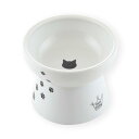 猫壱(necoichi)ハッピーダイニング 猫用 脚付フードボウル L 猫柄 吐き戻し軽減 電子レンジ&食器洗浄機対応(4)