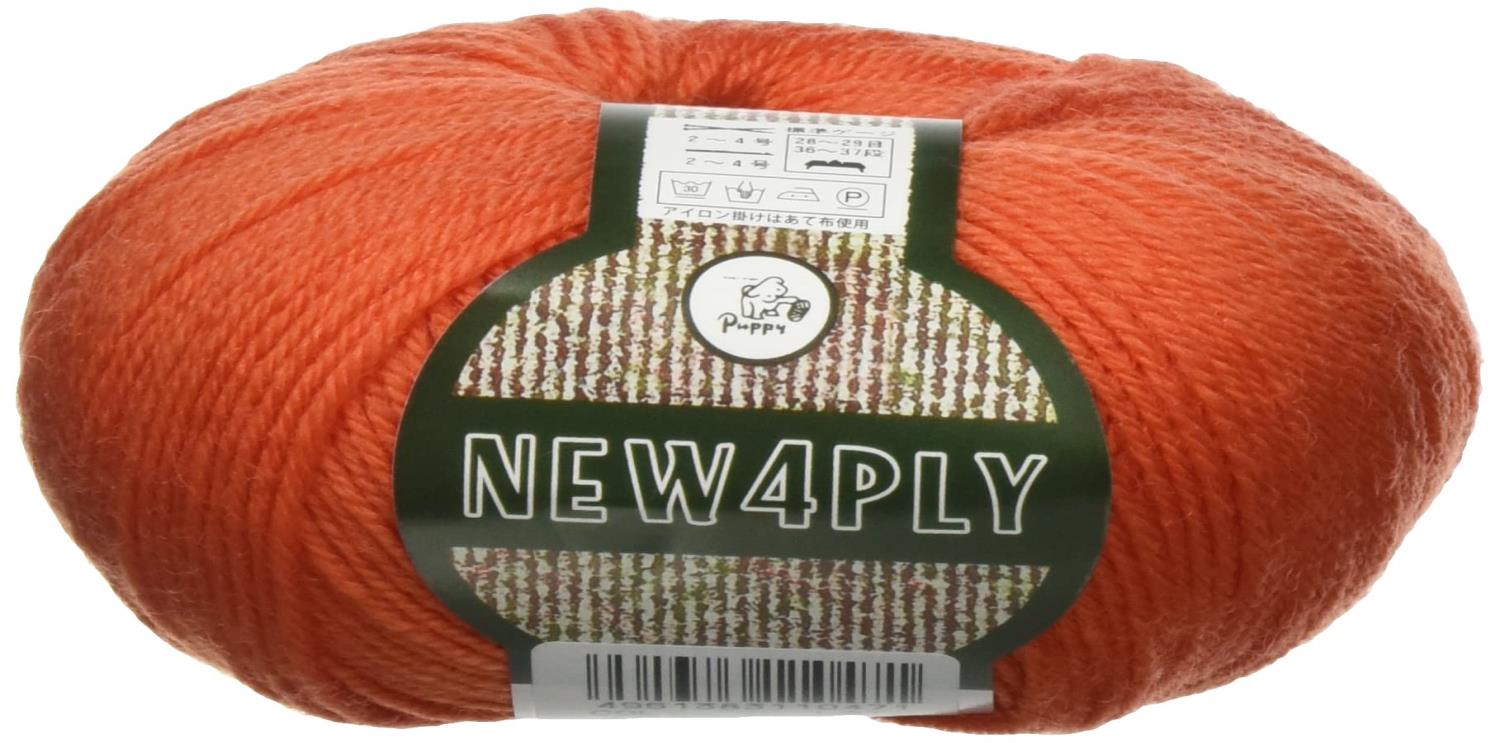 パピー ニュー4PLY 毛糸 中細 Col.476 オレンジ 系 40g 約150m 10000110