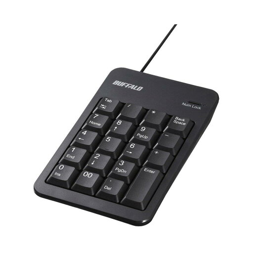 バッファロー BUFFALO 有線テンキーボードTabキーUSBハブ付き ブラック BSTKH100BK バッファロー BUFFALO 有線テンキーボードTabキーUSBハブ付き ブラック BSTKH100BK