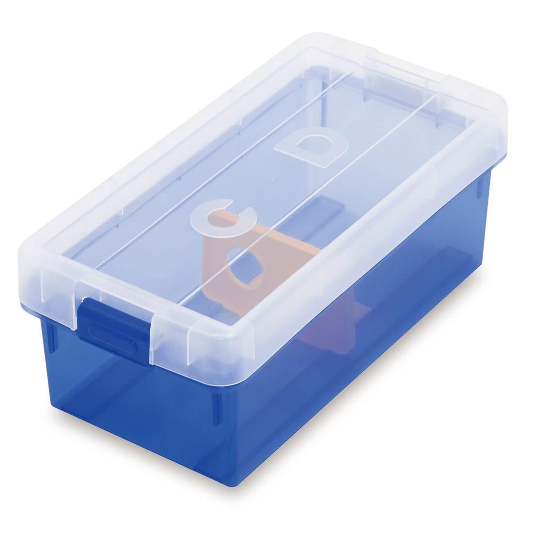 伊勢藤(ISETO) CD収納ケース CDケース ブルー 幅18.6×奥行37.0×高さ14.0cm 日本製 仕切り板 CD約31冊収..