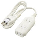 オーム(OHM)オーム電機 電源タップ 3個口 マグネット付き ホワイト 1m HS-T31MGW22 00-1673