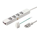 サンワサプライ 雷ガードタップ 3P・4個口 3m TAP-SP34MG-3