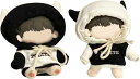 AXLUCE ぬい服-ぬいぐるみ-服-10~15cm パーカー 人形 (ブラック帽子+ホワイト帽子, 10-15cmぬいぐるみ用)