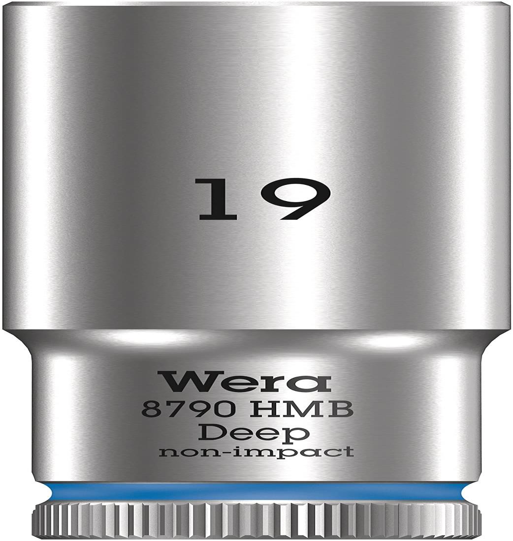WERA ヴェラ 差込角3/8DR 六角ねじ ボルト用 ディープソケット 六角サイズ19mm 全長64mm 004541