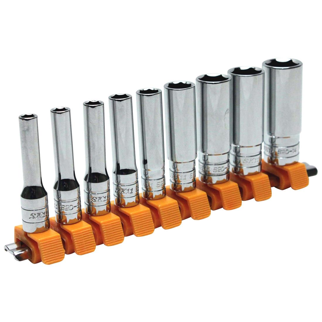 SK11(エスケー11) ディープ ソケットセット 5~14mm 差込角 6.35mm (1/4インチ) SHS209D