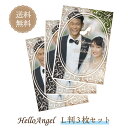 ハローエンジェル ウェディングポスターL判3枚セット【メール便送料無料】写真 ウェルカムボード 名入れ 文字入れ無料 送料無料 大きめ サイズ 結婚式 披露宴 ...