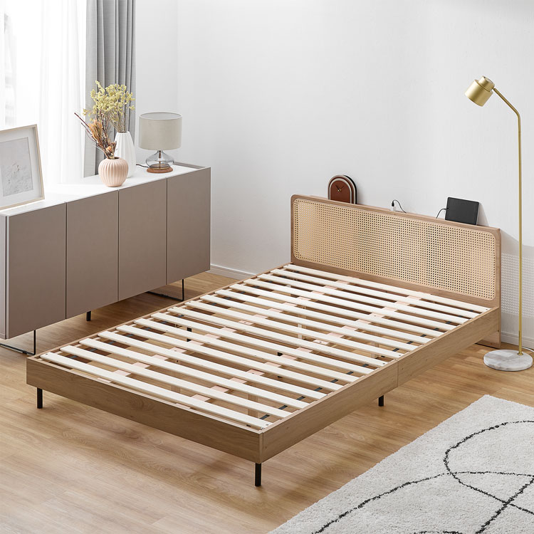 [ポイント10倍! 11/20 20:00-11/25 23:59] ベッド ベッドフレーム マットレス付き 単品 マットレス セットすのこ すのこベッド ラタン調 マットレスセット 宮棚付き 宮棚 棚 収納 収納付き コンセント付き 脚 脚付き 脚付きベッド ロー ロータイプ 木目調 S SD D Q