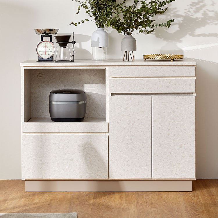 食器棚 ロータイプ キッチンカウンター キッチンボード 引き出し付き 電子レンジ台 間仕切り 日本製 おしゃれ 大容量 キッチン収納 キッチンキャビネット