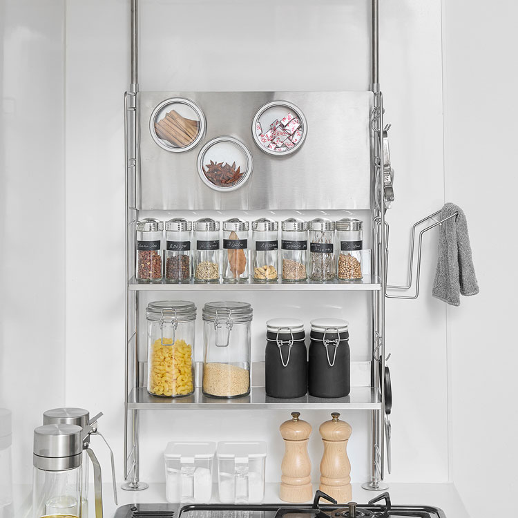 キッチン収納 スマートキッチンラック 効率化キッチン収納 マグネットカスタマイズ 突っ張り収納ラック 調味料収納解決 キッチン整頓 ステンレスキッチンラック 使いやすい シンクまわり