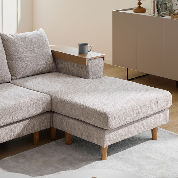 3人掛け ソファ カウチソファ ゆったり カバーリング サイドテーブル付き 肘掛け 丸洗い可 洗える 洗濯可 クッション ポケットコイル シリコンフィル 撥水加工 座面取り外し