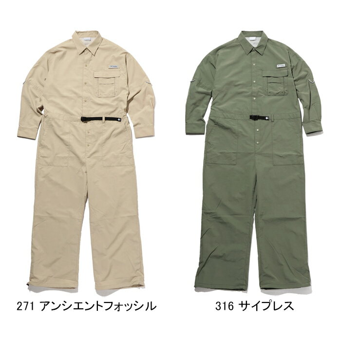 【SALE】Columbia コロンビア PM0263 DESPAIR BAY SUIT ディスペアーベイスーツ ツナギ オールインワン バハマ シャツ パンツ PFG UVカット 撥水 速乾 作業着 ワンピース フィッシング 釣り アウトドア メンズ レディース 2カラー 国内正規 2023AW 40%OFF