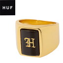 HUF ハフ AC80122 BLACKLETTER GOLD RING ブラックレター ゴールド リング 指輪 アクセサリー ジュエリー ブラス 真鍮 スケートボード SK8 ギフト プレゼント シンプル ストリート アメカジ ジャパンリミテッド メンズ レディース ゴールド 国内正規 半額 50%OFF