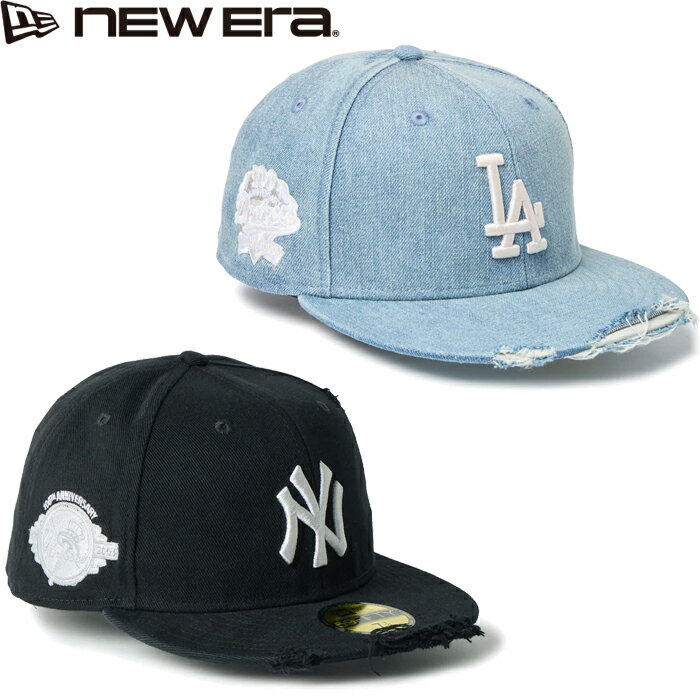 Rakuten - NEW ERA ニューエラ 59FIFTY MLB Damaged Denim CAP 59フィフティーダメージデニムキャップ ニューヨーク ヤンキース ロサンゼルス ドジャース 14745157 14745174 サイドパッチ デニム キャンバス ユーズド加工 帽子ストリート カジュアル メンズ 2カラー 国内正規 2026SS
