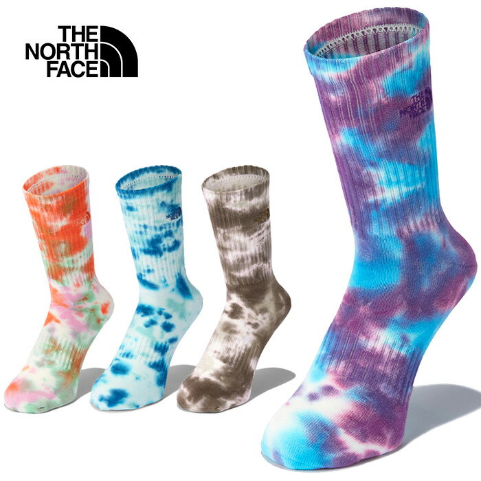 THE NORTH FACE ザ ノースフェイス NN82216 TIE DYE CREW タイダイクルー ソックス 靴下 1P ミドル丈 クルーソックス タイダイ柄 抗菌 防臭 吸汗 速乾 下着 アウトドア スポーツ メンズ レディース ユニセックス 4カラー 国内正規 2022SS