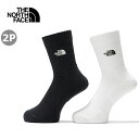 THE NORTH FACE ザ・ノース・フェイス NN82310 TNF LOGO 2P CREW TNFロゴ2Pクルー ソックス 靴下 ミドル丈 2足セット...