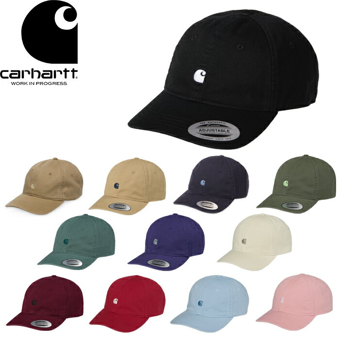 カーハート  帽子 メンズ Carhartt WIP カーハート WIP I023750 MADISON LOGO CAP マディソン ロゴ キャップ ロー カーブ 6パネル ストラップバック ウオッシュ コットン ツイル ハット 帽子 ワンポイント 刺繍 ワーク スケート ストリート メンズ レディース 12カラー 国内正規