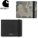 Carhartt WIP カーハート WIP I026210 COATED BILLFOLD WALLET コーテッド ビルフォールド ウォレット 二つ折り 財布 小銭入れあり パスケース バンド付き 迷彩 カモ柄 雑貨 アクセサリー ロゴ ストリート ワーク スケート メンズ レディース 2カラー 国内正規 2022SS