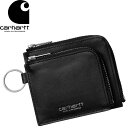 Carhartt WIP カーハート WIP I033802 DOUBLE VEGAS ZIP WALLET ダブルベガスジップウォレット 財布 札入れ カードケース パスケース ID入れ レザー 本革 ロゴ 雑貨 ストリート ワーク インプログレス スケート メンズ レディース ブラック/シルバー 国内正規 2025SS