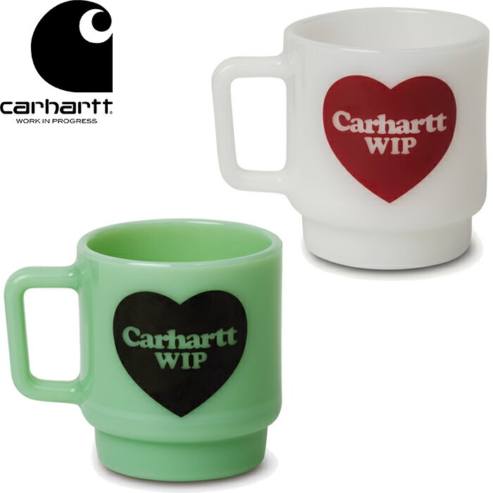 Carhartt WIP × Olde Milk-glass カーハート WIP × オールドミルクグラス I035873 Heart Glass Mug ハートグラスマグ マグカップ コーヒーカップ コップ 食器 ワークインプログレス スケート ストリート アメカジ メンズ レディース 2カラー 国内正規 2025AW