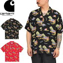 カーハート トップス メンズ 【SALE】Carhartt WIP カーハート WIP I028795 S/S BEACH SHIRT ショートスリーブ ビーチ シャツ アロハ リゾート オープンカラー 開襟 総柄 半袖 レーヨン トップス ストリート スケート アメカジ ワーク インプログレス メンズ レディース 2カラー 国内正規 60%OFF