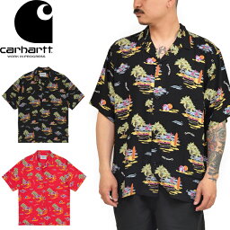 カーハート シャツ メンズ 【SALE】Carhartt WIP カーハート WIP I028795 S/S BEACH SHIRT ショートスリーブ ビーチ シャツ アロハ リゾート オープンカラー 開襟 総柄 半袖 レーヨン トップス ストリート スケート アメカジ ワーク インプログレス メンズ レディース 2カラー 国内正規 60%OFF