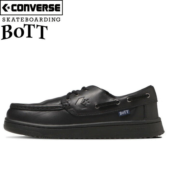 CONVERSE SKATEBOARDING × BoTT コンバース スケートボーディング × ボット 34201470 DECKSTAR SK BoTT + デッキスター スケート ボット プラス 1CC607 モカシン スニーカー レザー シューズ 靴 革靴 コラボ メンズ ブラック 国内正規 2023AW 20%OFF