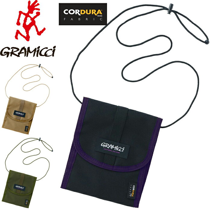 【SALE】GRAMICCI グラミチ G3SB-085 CORDURA NECK POUCH コーデュラ ネックポーチ パスケース ショルダー バッグ サコッシュ チケットホルダー トラベル アウトドア グラミッチ 財布 耐久 軽量 旅行 鞄 メンズ レディース 3カラー 国内正規 20%OFF