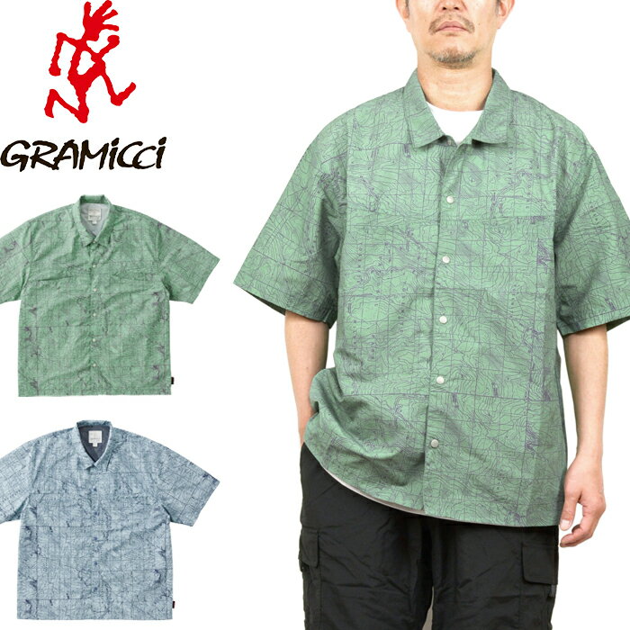 【SALE】GRAMICCI グラミチ G3SM-J016 CAMP SHIRT キャンプ シャツ ヨセミテ 総柄 撥水 速乾 半袖 ルーズフィット ナイロン トップス アメカジ アウトドア キャンプ メンズ レディース 2カラー 国内正規 40%OFF