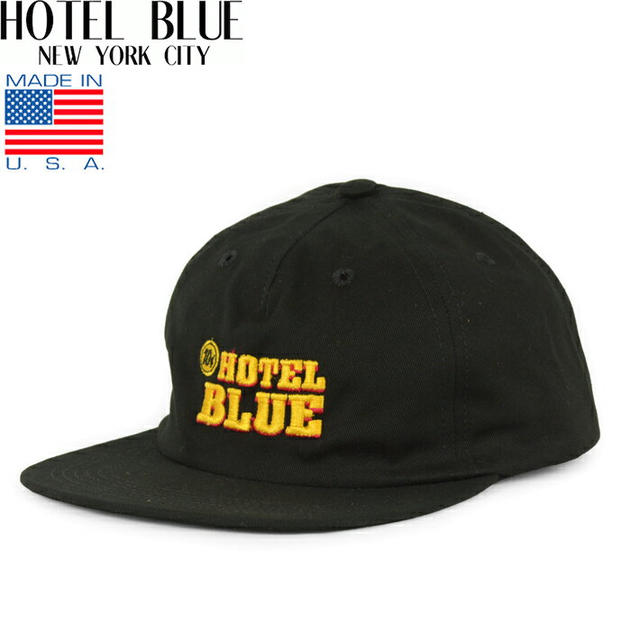 HOTEL BLUE ホテルブルー SU-23 10CENT CAP 10セント キャップ 帽子 スナップバック メイドインUSA 刺繍 HB NYC NEW YORK ニューヨーク Skateboard スケートボード スケート スケボー メンズ レディース ブラック 国内正規