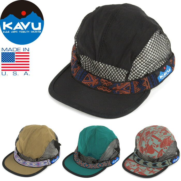 KAVU カブー 118 TRAIL RUNNER トレイルランナー キャップ 19810331 ストラップ メッシュ キャンプ ジェット ポリエステル アメリカ製 軽量 速乾 通気 帽子 アウトドア スポーツ メンズ レディース 3カラー 国内正規 2023SS