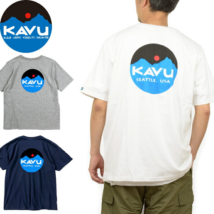 KAVU カブー 19821829 MOUNTAIN LOGO TEE マウンテンロゴ Tシャツ バックプリント ヘビー コットン 厚手 定番 半袖 ショートスリーブ トップス アウトドア キャンプ フェス メンズ レディース 3カラー 国内正規