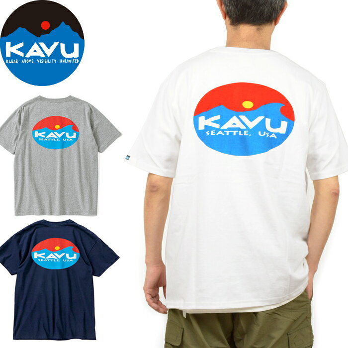 KAVU カブー 19821830 SURF LOGO TEE サーフ ロゴ ティー Tシャツ バックプリント USAコットン 厚手 定番 半袖 トップス アウトドア キャンプ フェス メンズ レディース 3カラー 国内正規