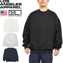 LOS ANGELES APPAREL ロサンゼルス アパレル HF-07 L/S HEAVY FLEECE PO CREW 14OZ ロング スリーブ ヘビー フリース プルオーバー クルー 14オンス トレーナー ヘビーオンス スウェット 厚手 無地 トップス アメリカ製 ストリート メンズ レディース 4カラー 並行輸入品