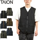 TAION タイオン TAION-R001ZNDML-1 NON DOWN MILITARY REVERSIBLE V NECK VEST ノンダウンミリタリー...