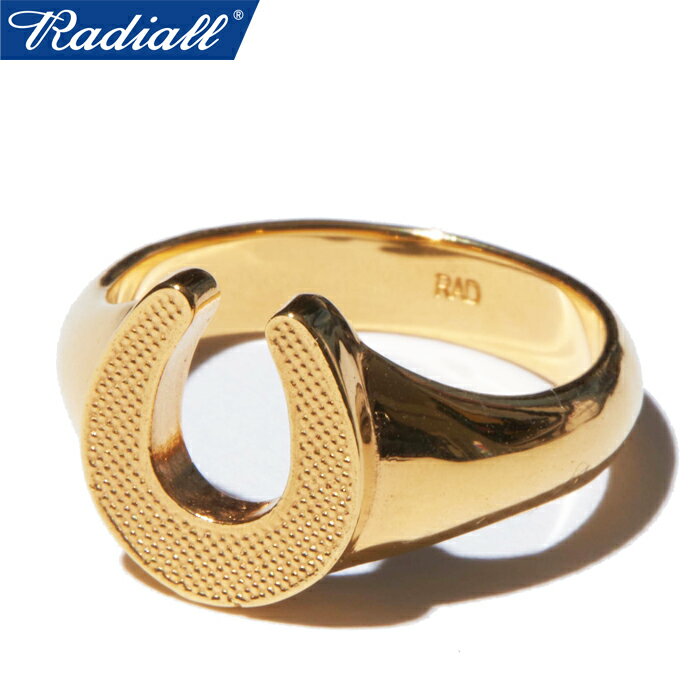 RADIALL ラディアル RAD-JWL037-02 HORSESHOE - PINKY RING ホースシュー ピンキー リング 指輪 ジュエリー アクセサリー SILVER925 シルバー925 馬蹄 蹄鉄 シンプル アメカジ ワーク ストリート ローライダー 18金メッキ 18Kプレーテッド 国内正規