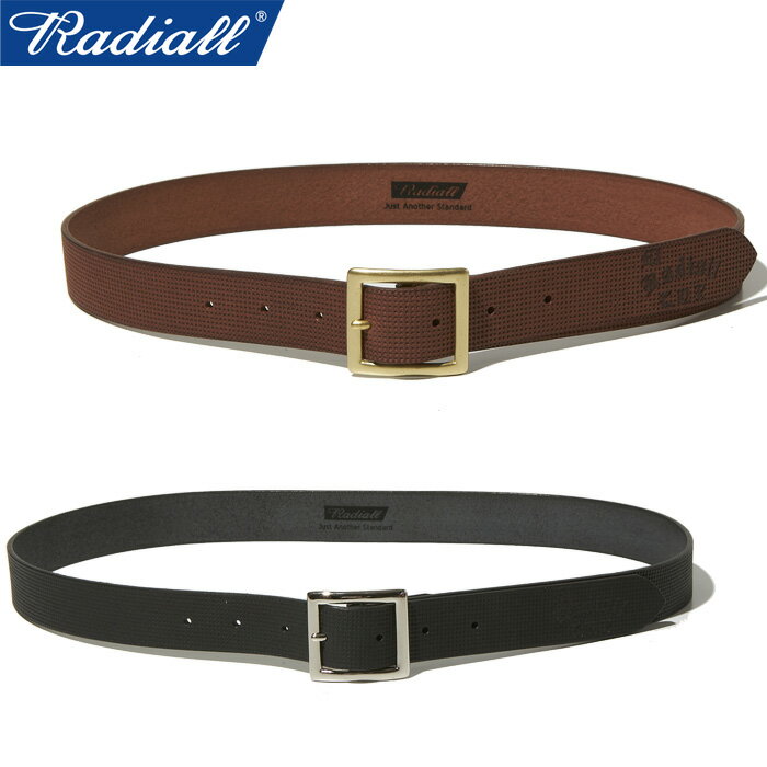 バックルベルト ベルト（メンズ） RADIALL ラディアル RAD-24SS-ACC006 TRUE DEAL - SQUARE BUCKLE BELT / PLAIN トゥルー ディール スクエア バックル ベルト プレイン レザー 本革 30mm幅 雑貨 小物 アクセサリー ストリート アメカジ ワーク カジュアル メンズ レディース 2カラー 国内正規 2024SS