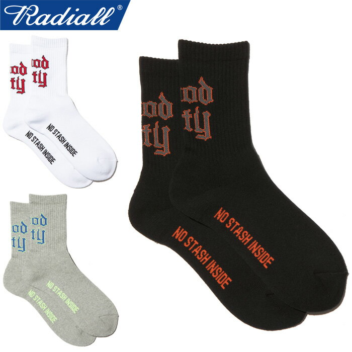 楽天LOWBROWRADIALL ラディアル RAD-PAC053 HOOD CITY - 1PAC SOX MID フッドシティ 1パック ソックス ミッド ロング ハイソックス 靴下 抗菌 アンダーウェア 下着 雑貨 ストリート スケート ワーク アメカジ メンズ レディース 3カラー 国内正規 2023AW