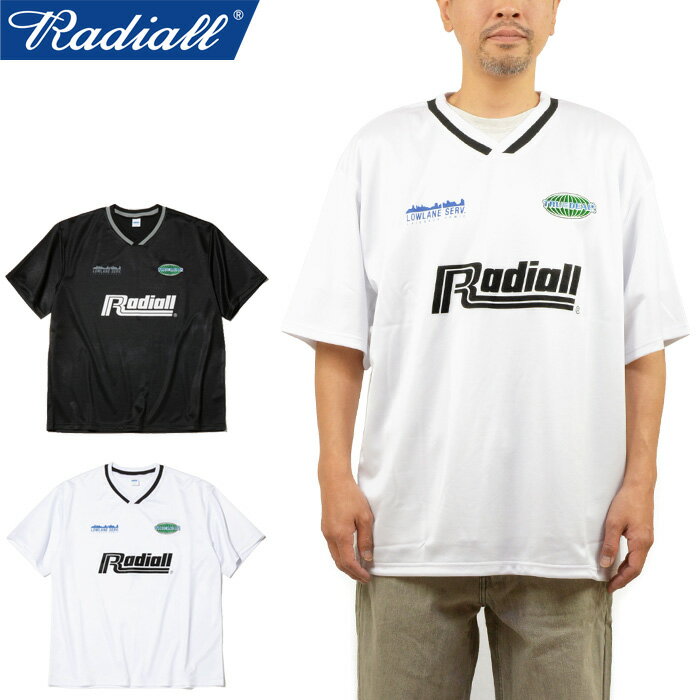 RADIALL ラディアル RAD-24SS-CUT013 DUB - CREW NECK T-SHIRT S/S ダブクルーネックTシャツ ショートスリーブ フットボールシャツ サッカー ゲームシャツ 半袖 トップス ポリエステル ストリート ワーク アメカジ スポーツ メンズ レディース 2カラー 国内正規 2024SS