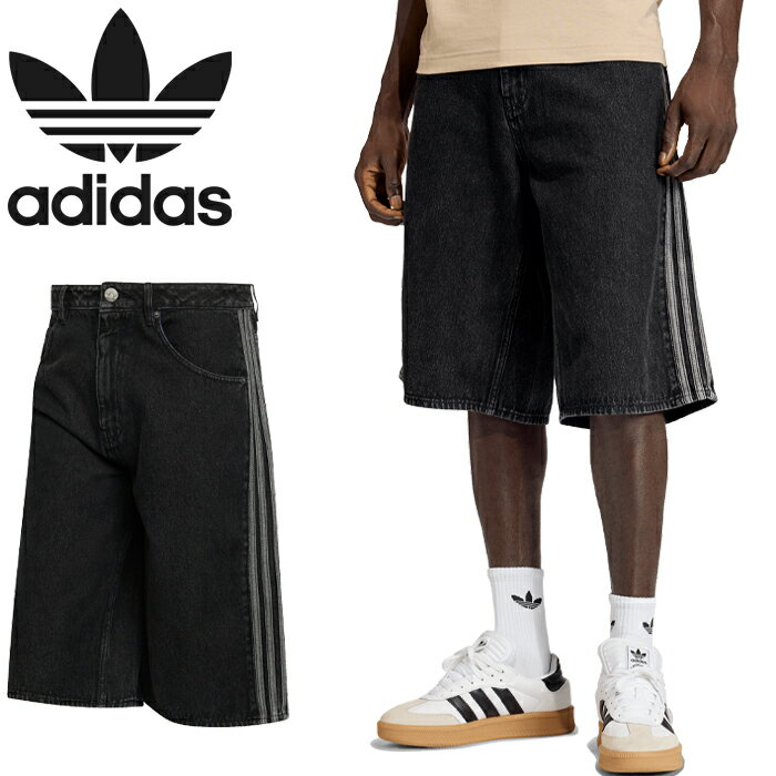 Rakuten - アディダス オリジナルス adidas Originals KD1498 WF818 ファイアーバード アディカラー デニム ショーツ FIREBIRD ADICOLOR DENIM SHORTS ワイド ショートパンツ ウォッシュ ジーンズ ボトムス メンズ レディース 短パン トゥルーブラックデニム 国内正規 2026SS