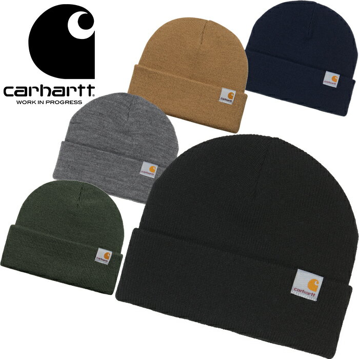 カーハートWIP Carhartt WIP I025741 ストラタス ハット ロー STRATUS HAT LOW ニット キャップ ショート ビーニー スクエアロゴ ストリート ワーク イン プログレス メンズ レディース ニット帽 防寒 保温 帽子 5カラー 国内正規 2022AW