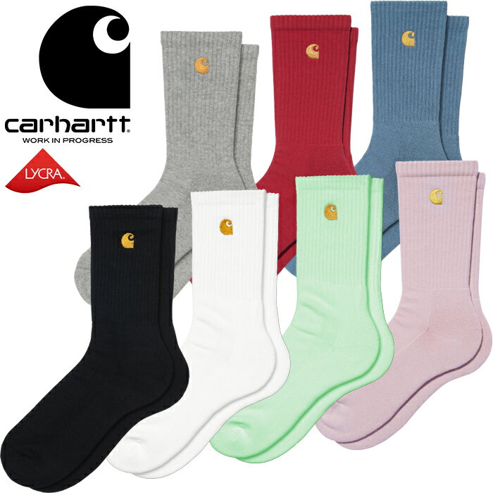 カーハートWIP Carhartt WIP I029421 チェイス ソックス CHASE SOCKS 1P 靴下 ミドル丈 Cロゴ 刺繍 アウトドア ワーク イン プログレス メンズ レディース 雑貨 下着 7カラー 国内正規