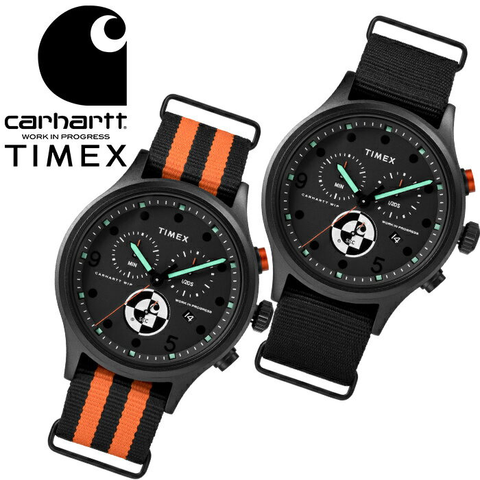 楽天LOWBROW SPORTSカーハートWIP×タイメックス Carhartt WIP×TIMEX I029862 レンジ シー アリード クロノグラフ ウォッチ RANGE C ALLIED CHRONOGRAPH アナログ クォーツ ミリタリー アウトドア ワーク メンズ 100m防水 腕時計 ブラック/カーハートオレンジ 国内正規 60％OFF セール