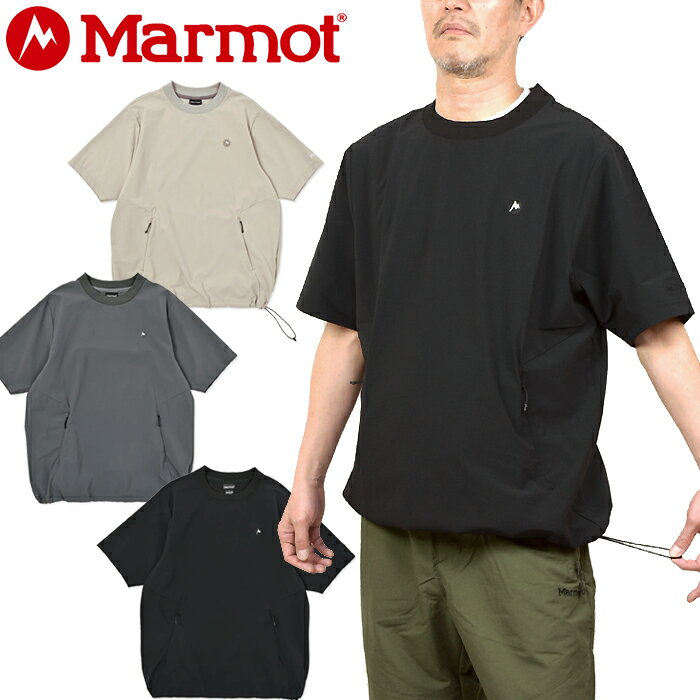 Rakuten - マーモット Marmot MTSS26MTP016 マーモット ライトフォーウェイ ウーブンショートスリーブ Tシャツ MMT Light 4way Woven S/S 2WAY ストレッチ ナイロン ドローコード付き カットソー トップス メンズ レディース 撥水 半袖 3カラー 国内正規 2026SS