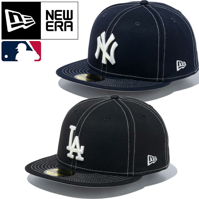 ニューエラ NEW ERA 59フィフティーフィッテドホワイトスティッチキャップ 59FIFTY FITTED WHITE STITCHES CAP 14109877 14109896 ヤンキース ドジャース ベースボール メンズ レディース 帽子 2カラー 国内正規 2024SS