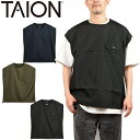 タイオン TAION-CS01NDML-1 ミリタリー ノースリーブ カットソー MILITARY NON DOWN MILITARY NO SLEEVE CUT SEW オーバーサイズ ベスト ジレ タウンユース メンズ レディース ユニセックス 軍物 体温 撥水 軽量 3カラー 国内正規 2025SS|詳細画像