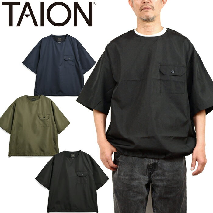 �^�C�I�� TAION-CS02NDML-1 �~���^���[ �n�[�t�X���[�u�J�b�g�\�[ MILITARY NON DOWN MILITARY HALF SLEEVE CUT SEW T�V���c �I�[�o�[�T�C�Y �^�E�����[�X �����Y ���f�B�[�X ���j�Z�b�N�X �R�� �̉� ���� �y�� 3�J���[ �������K 2025SS