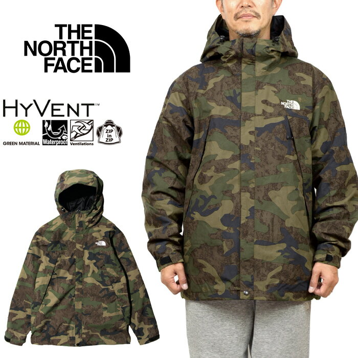 ザ・ノース・フェイス THE NORTH FACE NP62234 ノベルティスクープジャケット NOVELTY SCOOP JACKET カモ 迷彩 マウンテンパーカー シェル アウトドア メンズ レディース 撥水 防水 防風 TF TNFカモ 国内正規 2022AW 30%OFF セール