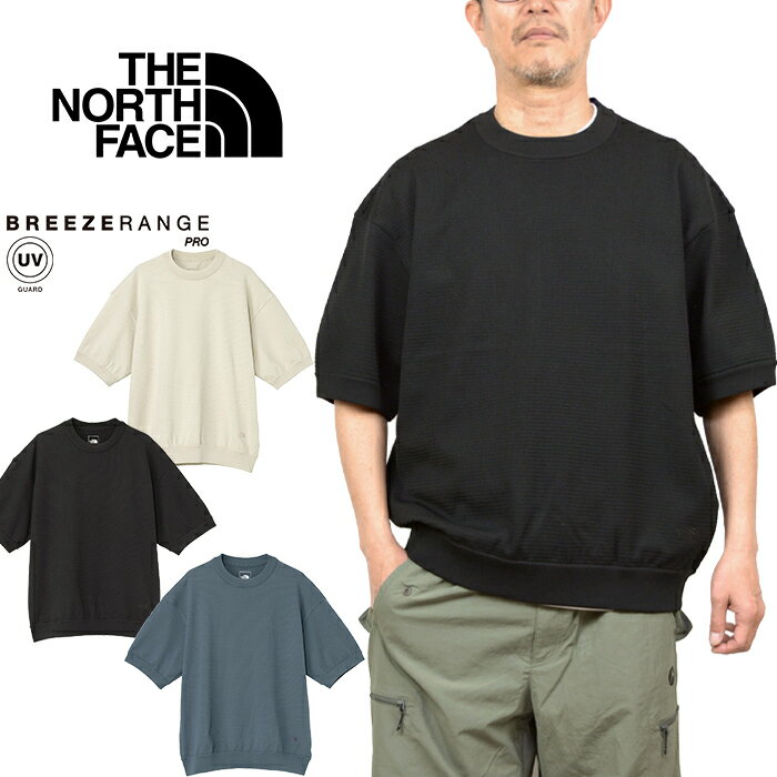Crew Neck - ザ・ノース・フェイス THE NORTH FACE NT12644 ショートスリーブリップルニットクルー S/S RIPPLE KNIT CREW ニット セーター Tシャツ リラックスシルエット トップス アウトドア メンズ レディース UVカット 通気 遮熱 無地 半袖 3カラー 国内正規 2026SS